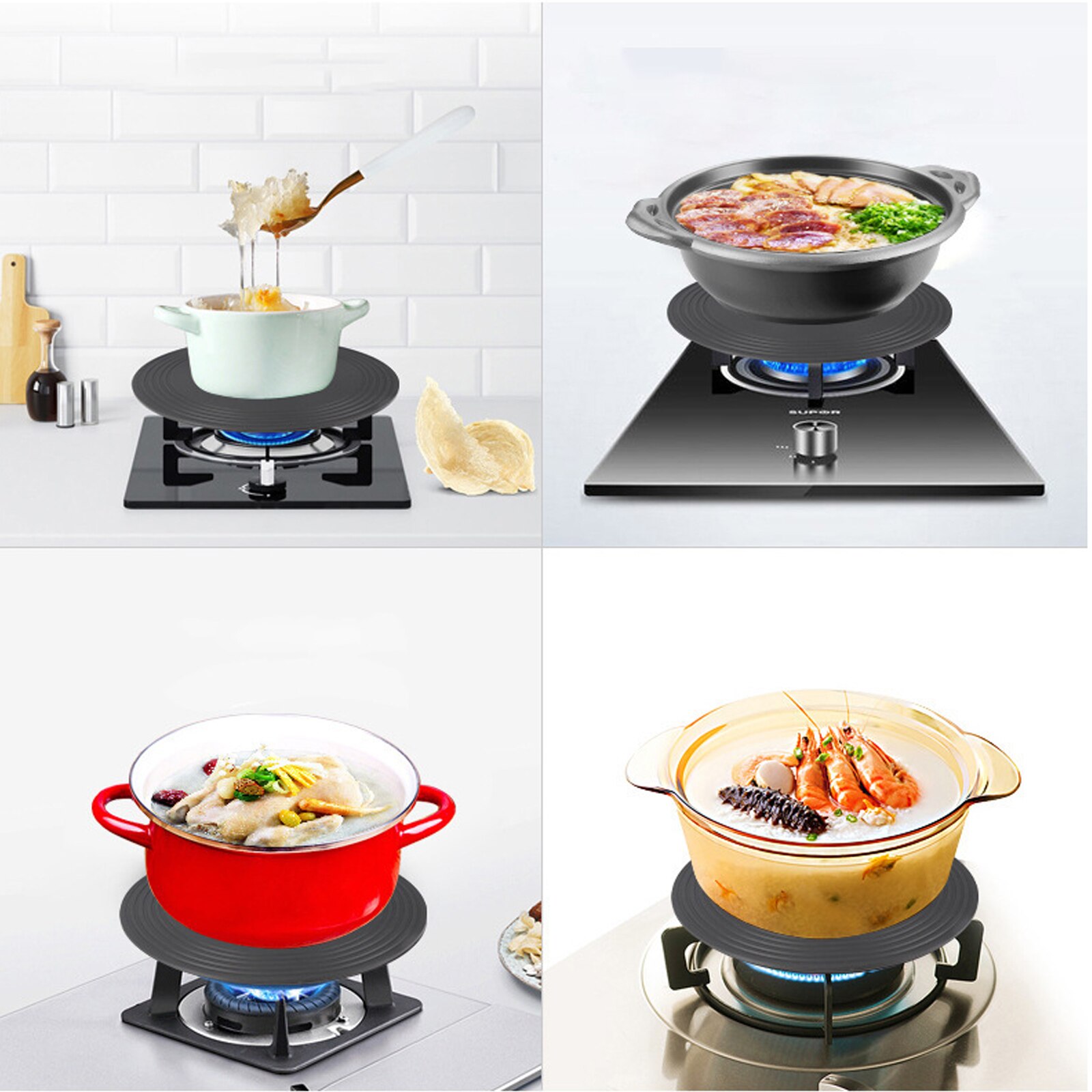 Kitchen Gas Stove Heat Conduction Plate Household Thaw Board Anti-Burning Kitchen Utensils Stove Heat Diffuser JS23
