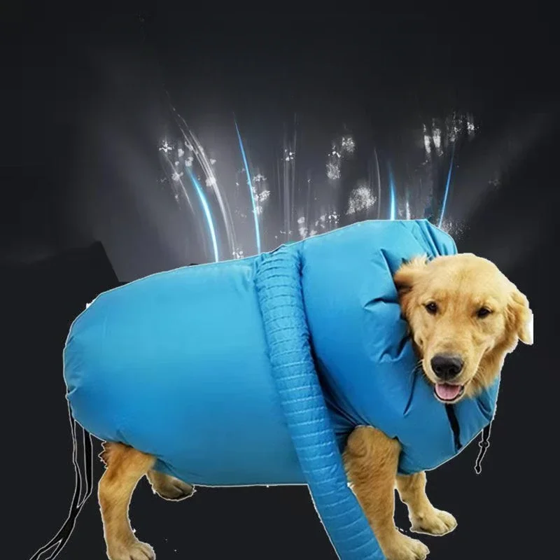 Dog Drying Bag Portable Foldable Grooming Kit Fast Hair Blow Dryer Automatic Water Blowing for Small/Medium Pets Home Use