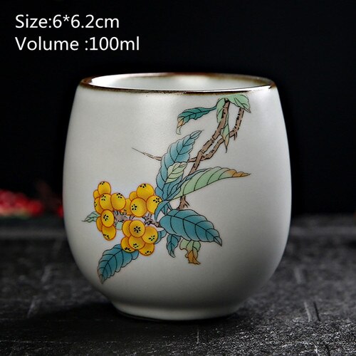 100Ml Uw Oven Keramische Retro Thee Cup Porselein Theekopje Handgeschilderd Thee Kom Ceremony Accessoires Home Decor: B