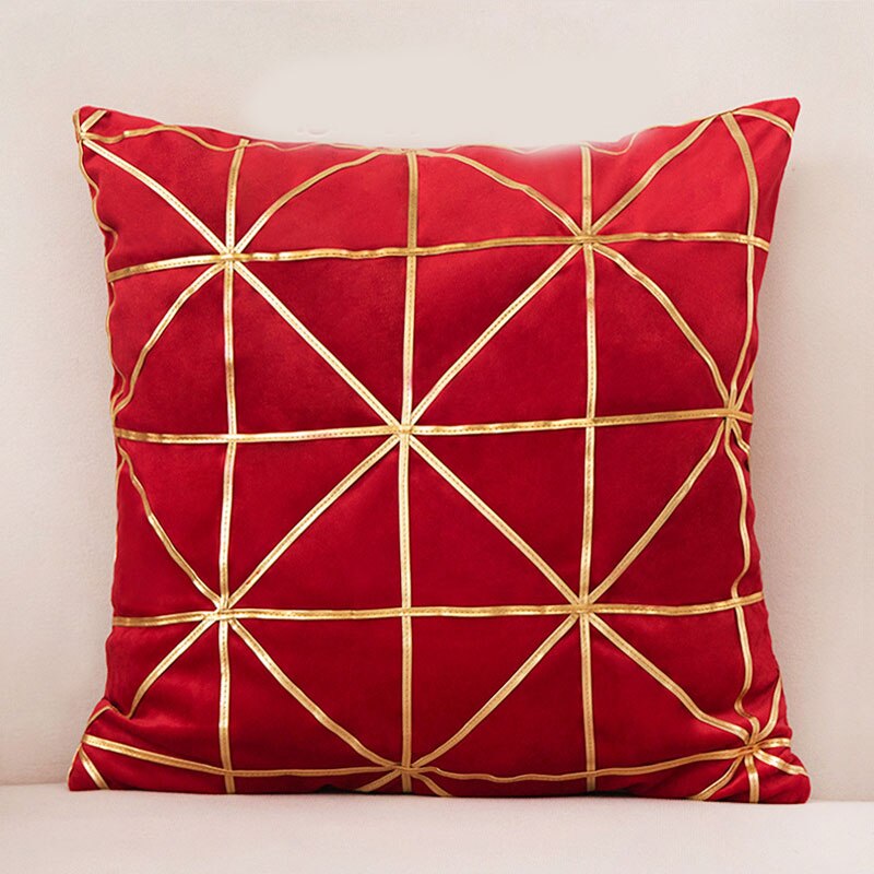 Housse de Coussin en velours 45x45cm Taie D'oreiller Classique Coussins Couvre Fournitures de Maison Taille Housse de Coussin Décontracté Taie D'oreiller: Rouge