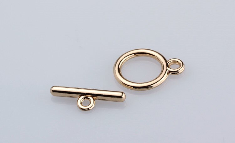 4 Sets 24K Champagne Gold Color Plated Brass O Toggle Clasps Bracelet Clasps Jewelry Findings