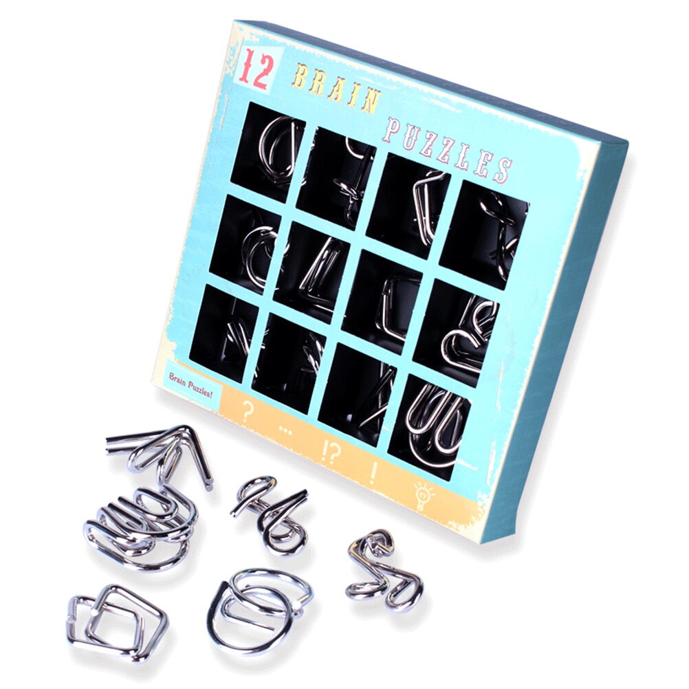 IQ test mente gioco giocattoli rompicapo filo metallico puzzle ferro collegamento sblocca gioco di interblocco anello cinese trucco magico giocattolo regalo di natale #30