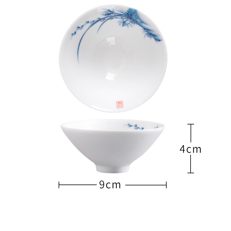 2 Teile/satz Chinesische Hand Bemalt Keramik Teetasse Haushalt Meister Tee Schüssel Einzigen Tasse Getränk Handgemachte Tee-einstellen Kegel Teetassen: K