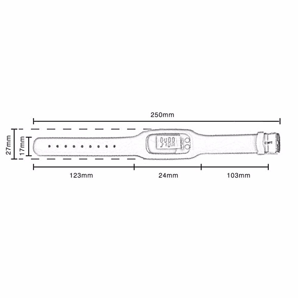 Lcd Smart Horloge Armband Stappenteller Sport Monitor Running Sporten Stappenteller Fitness Siliconen Polsbandje Smartband