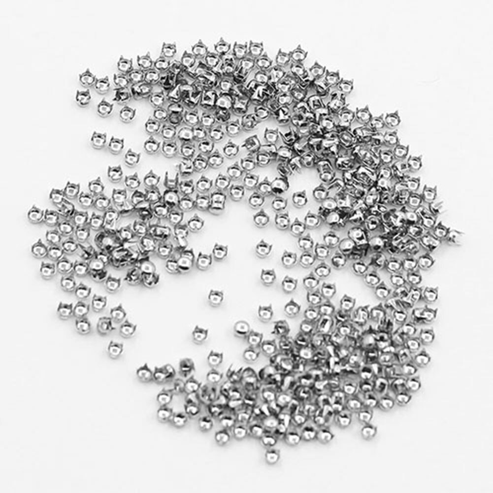 500 Pcs Silver Leathercraft Practical Convenient Durable DIY Round Studs Spots Spikes Rivets For Bag Shoes Cloths Punk Style