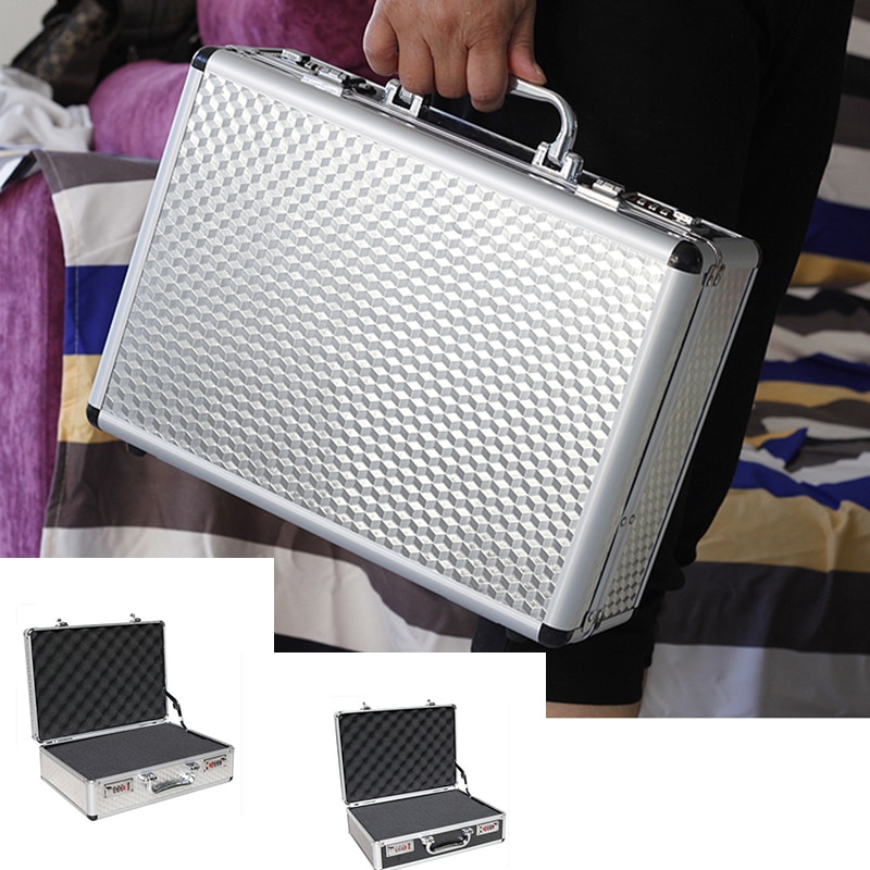 Toolbox Aluminum Tool Case Suitcase Password Box Impact Resistant Safety Case File Box Camera Equipment Case with Pre-cut Foam