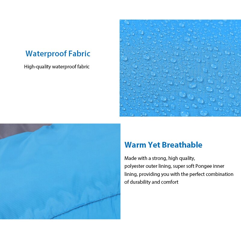 Sacos de dormir dobles de 210T, saco de dormir doble Extra grande para acampar, clima cálido, sostenible, para dos personas al aire libre