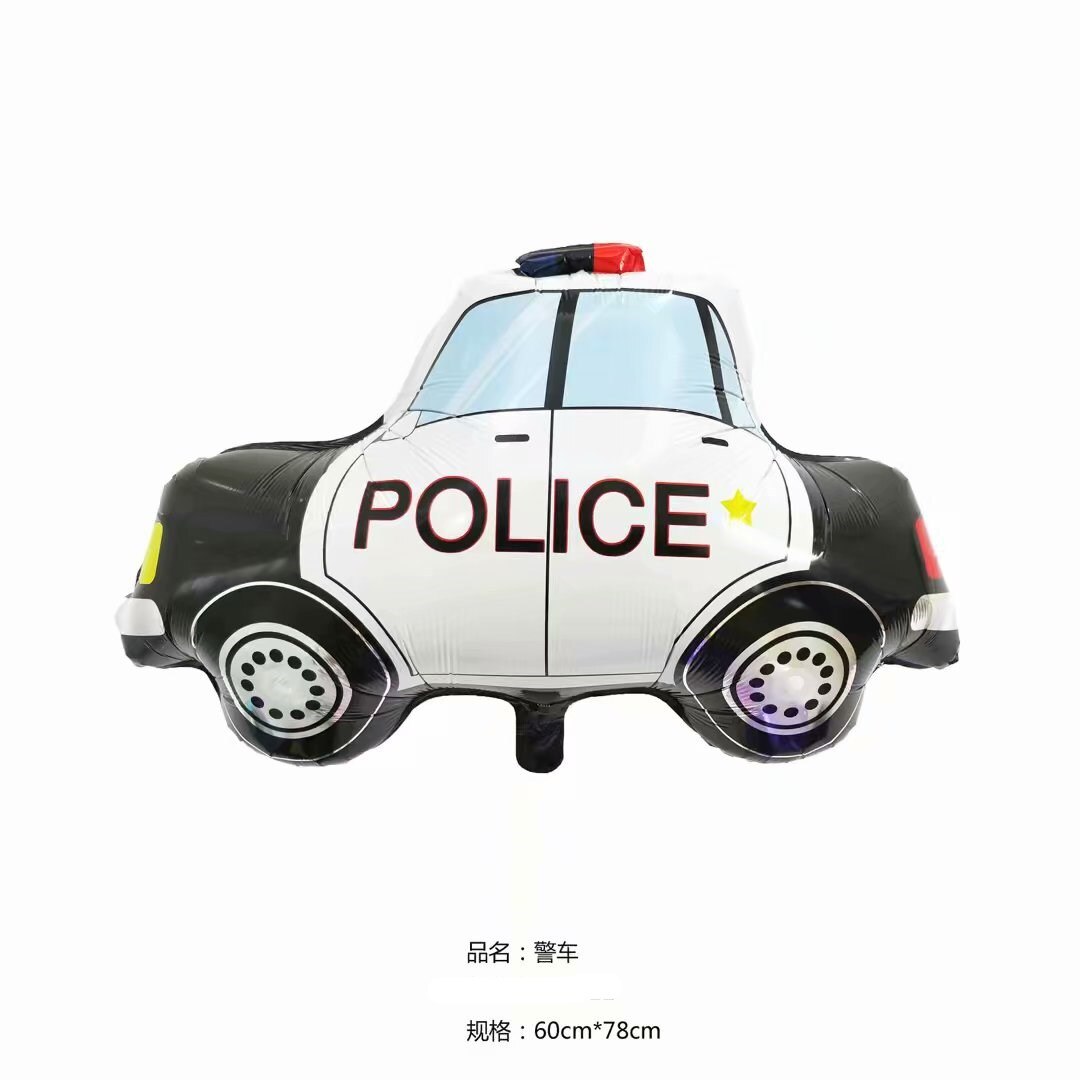 Cartoon Auto Ballon Engineering Fahrzeug Bagger Kran Gabelstapler truckchildren der geburtstag party dekorationen Spielzeug Ballons: police car