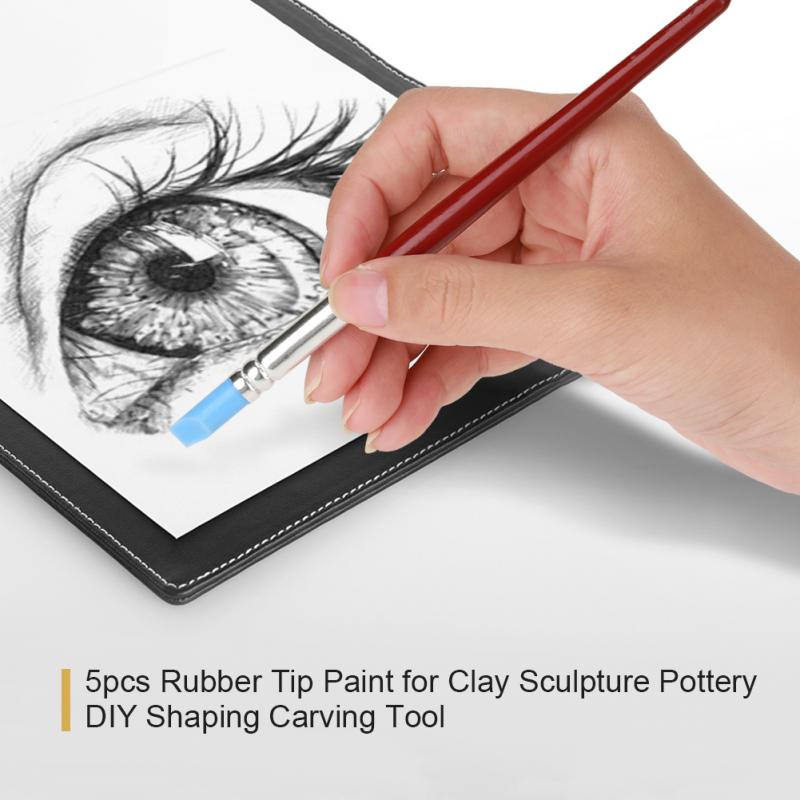 5pcs Rubber Tip Paint for Clay Sculpture Pottery DIY Shaping Carving Tool Pottery Shaping Tool Sculpture Clay Tools