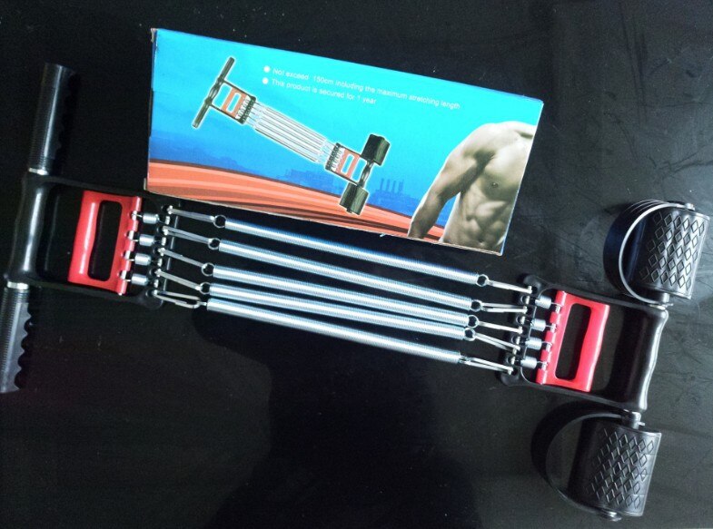 Three spring stretcher chest expander arm strength device multi-functional exercise home fitness device workout equipment