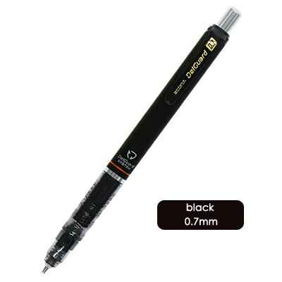 Lápis mecânico zebra delguard, lápis para escola, 1 peça, anti-quebra, núcleo mecânico, de alta qualidade: 07black