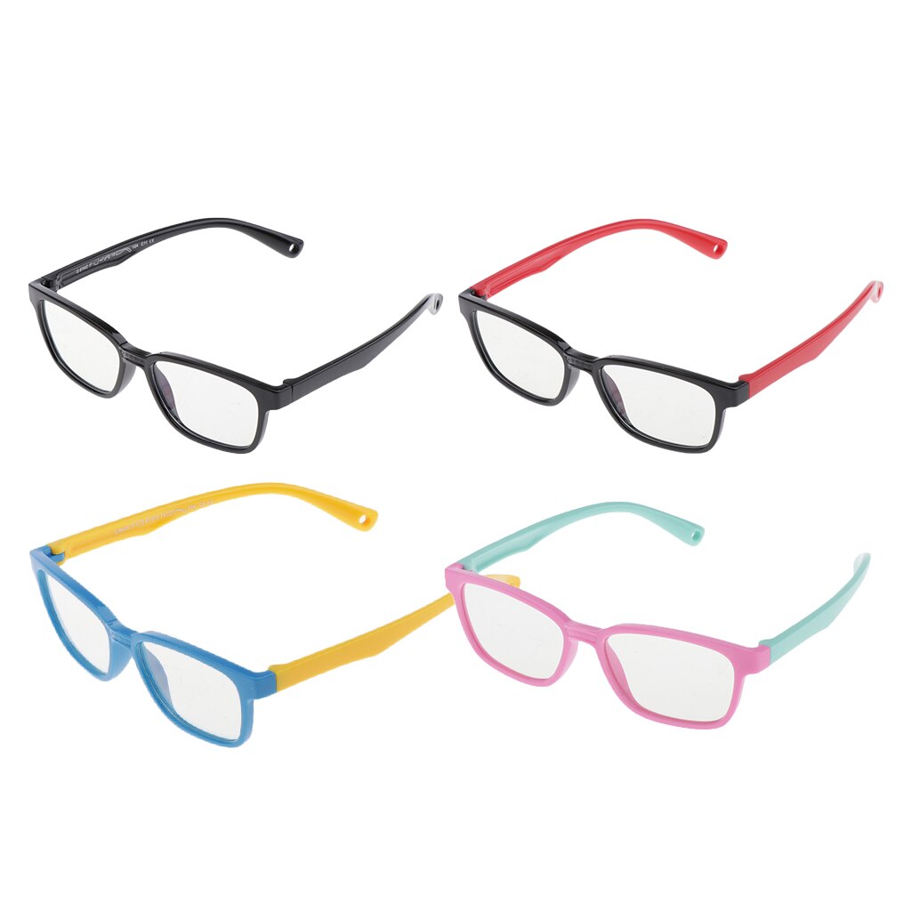 4x Kids Eyeglass Flexible Gaming Glasses Soft Frame Eyewear 13x12x3.5cm