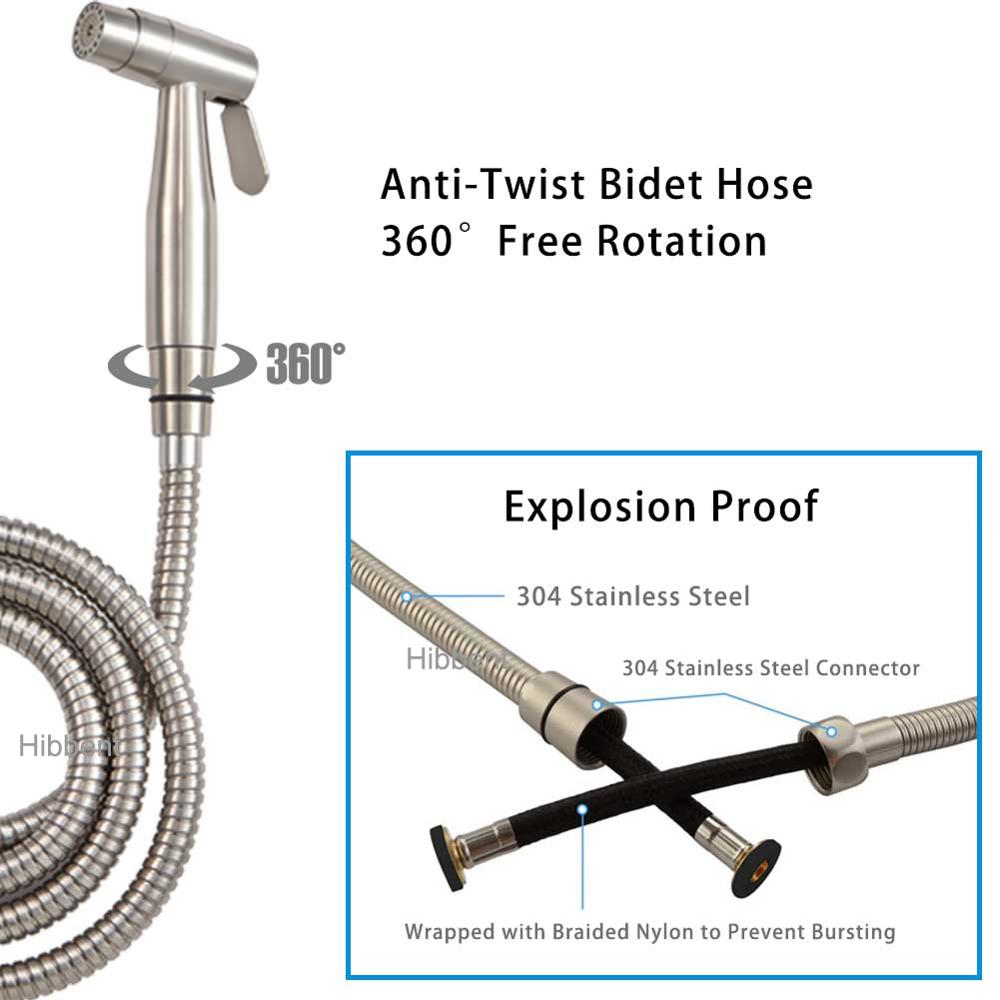 Toilet met twee functies, roestvrijstalen handdouche met bidet, dubbele sproeier, verstelbare douchesproeier voor persoonlijke reiniging