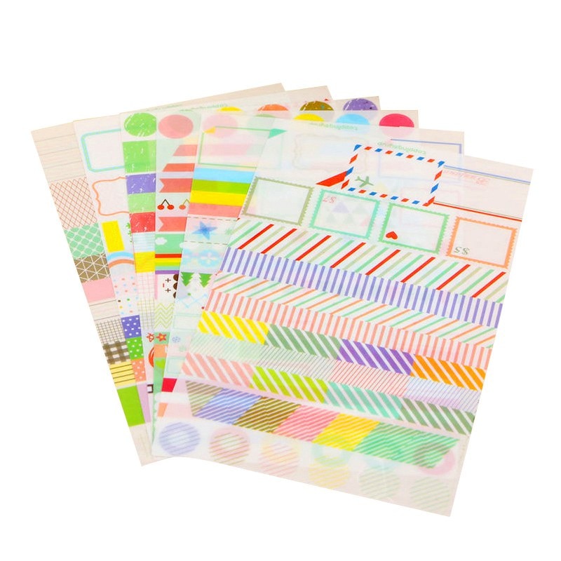 6 st enkel kalender papper klistermärke scrapbook kalender dagbok planerare dekor