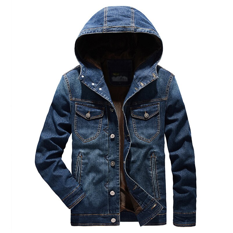 Winter Men's Hooded Denim Jacket coat Outdoor Casual Loose fit outfit comfortable men's clothing plus size M-4XL blouse