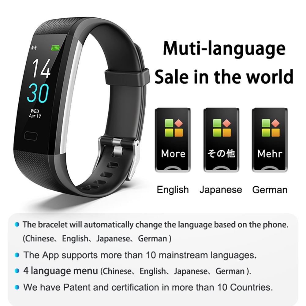 Smart klocka dam sport män smart band blodtrycksmätare  ip68 vattentätt smartwatch armband för android ios telefon