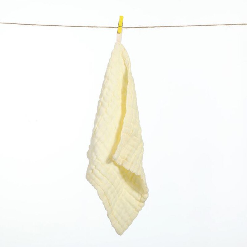 Babyvaskehåndklæde bomuld nyfødt bad lille firkantet børns 25*25cm #39: Gul