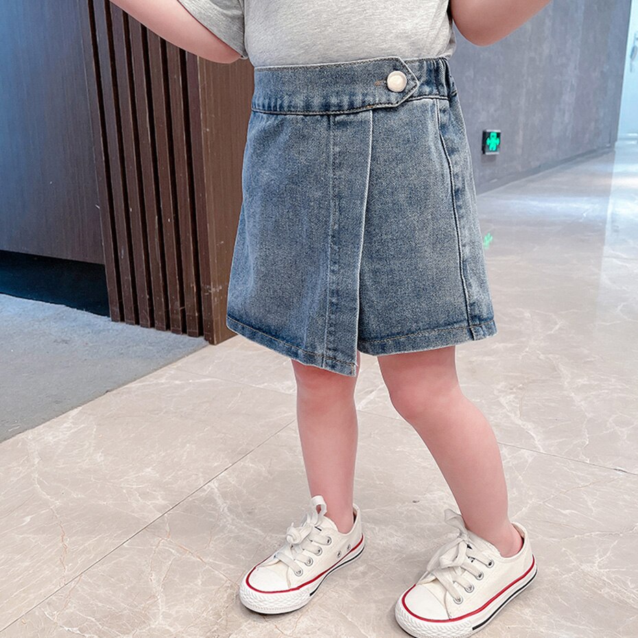Jeans per ragazze tinta unita ragazza bambino Jeans corti Jeans estivi ragazze stile Casual vestiti per bambina