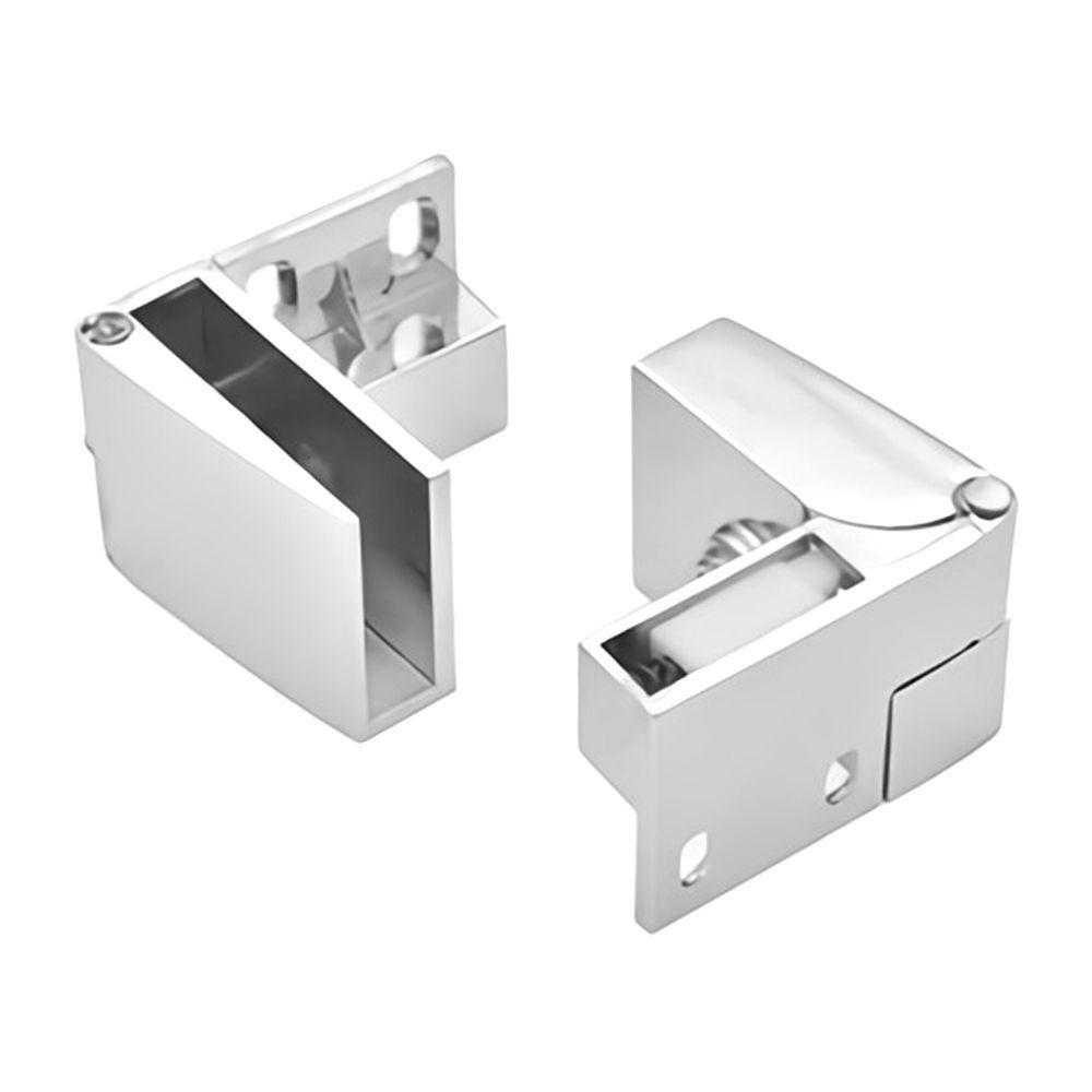 Zinc Alloy Glass Door Hinge Self-closing Side Mounted Frameless Clamp Furniture Accessories No Drilling Cabinet Door Hinge: WHITE