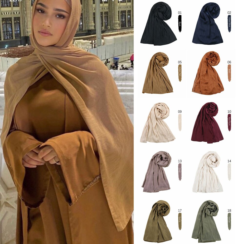 180*80cm miękki woal hidżab szalik dla muzułmanki Kim SideHeadscarf femme musulman holandia arabskie szale i okłady