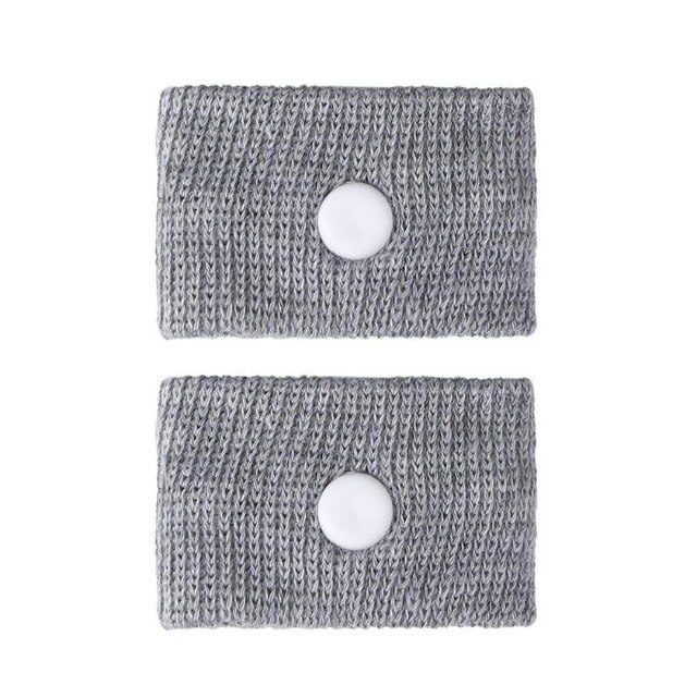 Muñequera antimovimiento para aliviar la mareos, pulsera antisaliva para viajes, 2 unidades: Grey