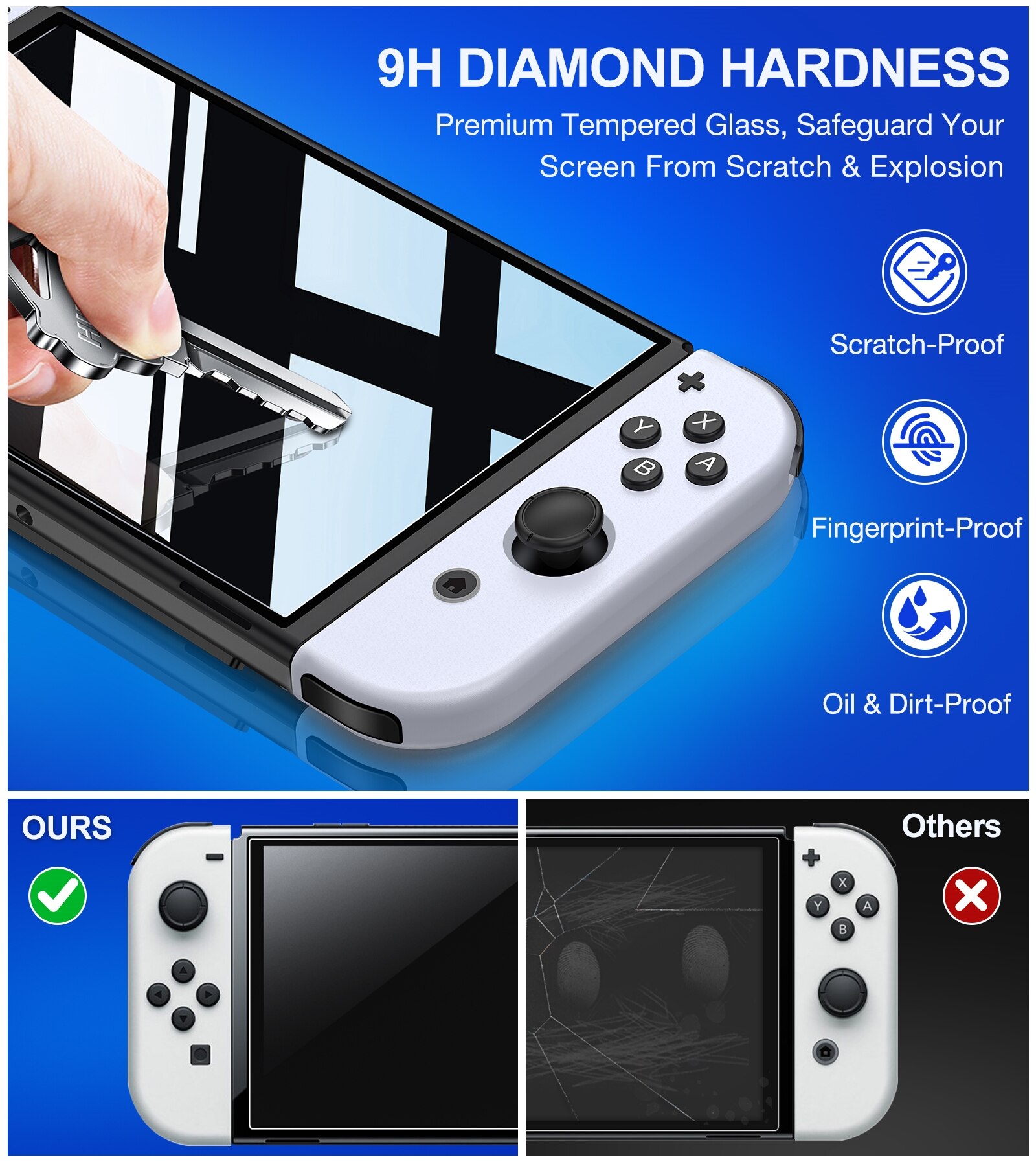 3Pack Protective Glass for Nintendo Switch OLED Tempered Glass Screen Protector for Switch Oled Glass Accessories Screen Film