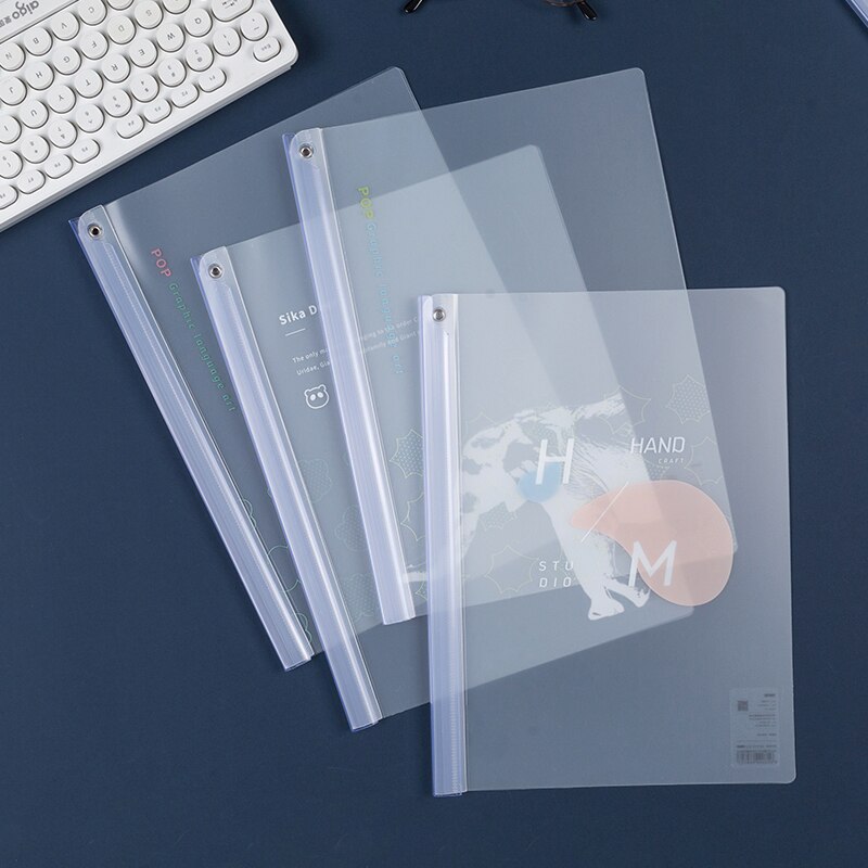 4Pcs/Lot A4 Student Paper Organizer PP Rotary Thickened File Folder Plastic Report Classeur School Stationery