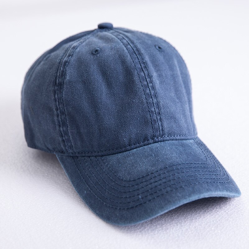 Lente Zomer katoen Gewassen Baseball Cap Mannen Vrouwen doen oude retro stijl Outdoor Zonnescherm Hoed Casual effen kleur baseball cap: Denim Blue