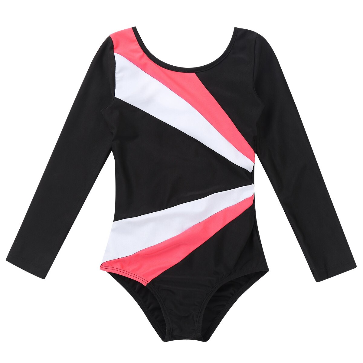 Kindergympakjes voor meisjes ballet lange mouwen kleurblok uitsparing rug ballerina jurk kinder jumpsuit turnpakjes meisjes