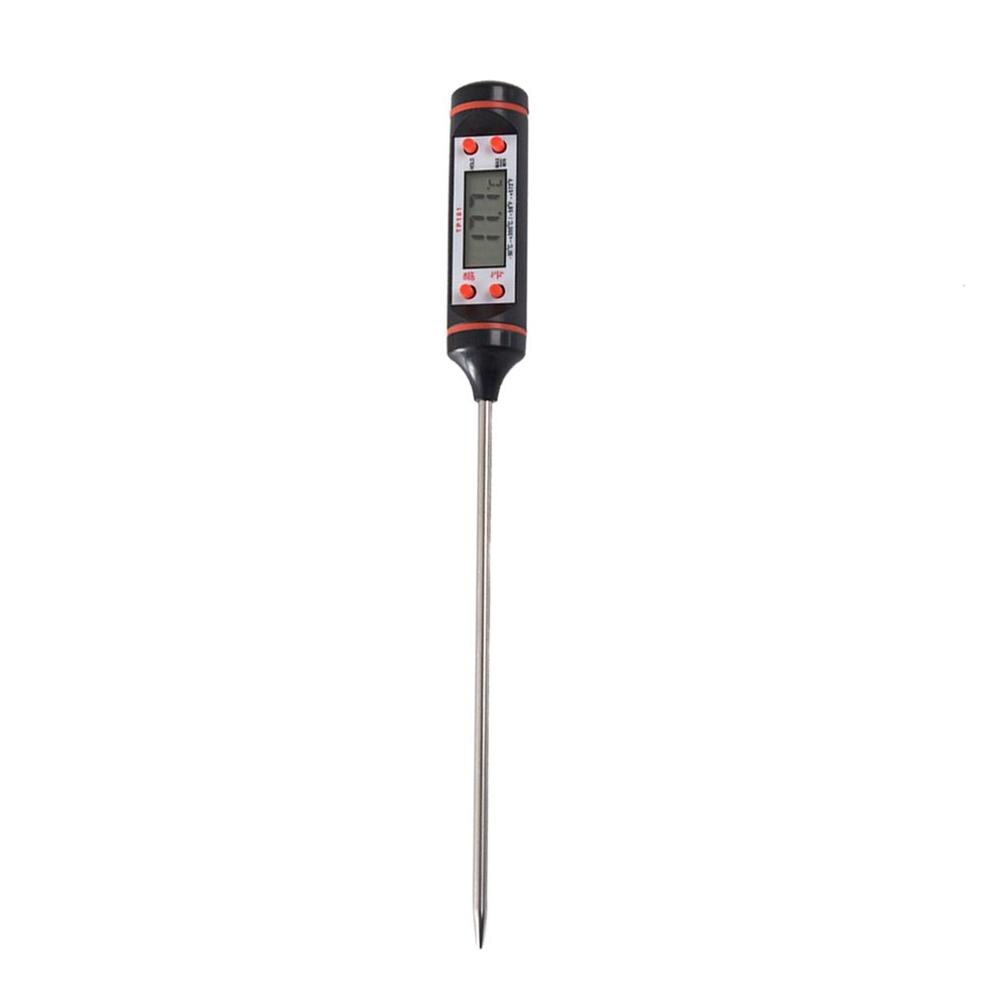 Kitchen probe thermometer stainless steel thermometer barbecue fork thermometer oil temperature meter tp101 food thermometer: Black