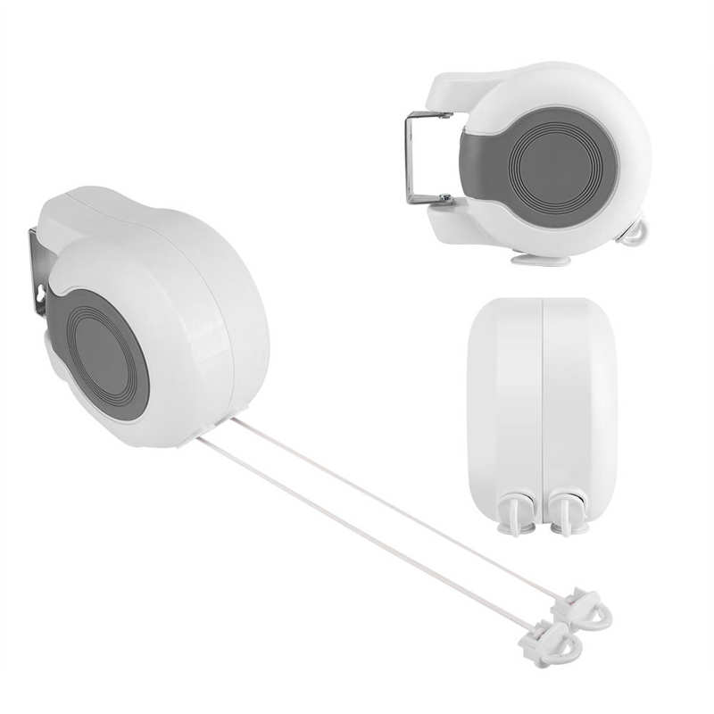 13m Wall-Mounted Clothes Line Retractable Double Clothes Drying Line Indoor Outdoor Washing Landry Tool