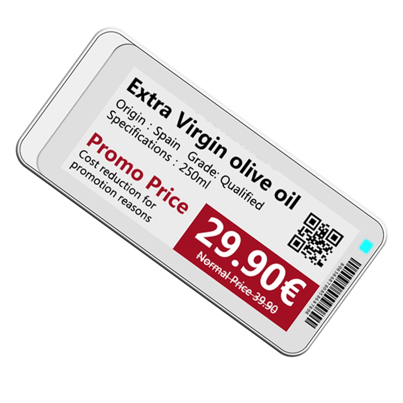 2.9 Inch Eink Scherm Prijskaartje Prijs Display Plank Label Bluetooth Controle Unified Product Informatie Waterdicht