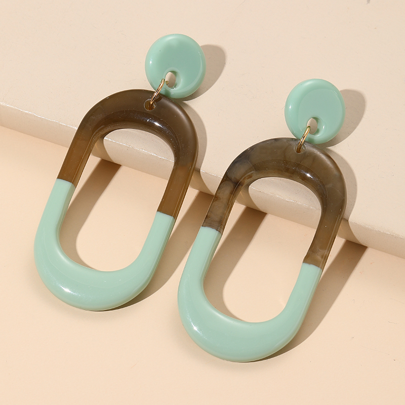 Nueva tendencia, pendientes grandes colgantes para mujer, joyería de , pendientes largos geométricos acrílicos coreanos para mujer, Brincos Retro de verano: Estampado en caliente