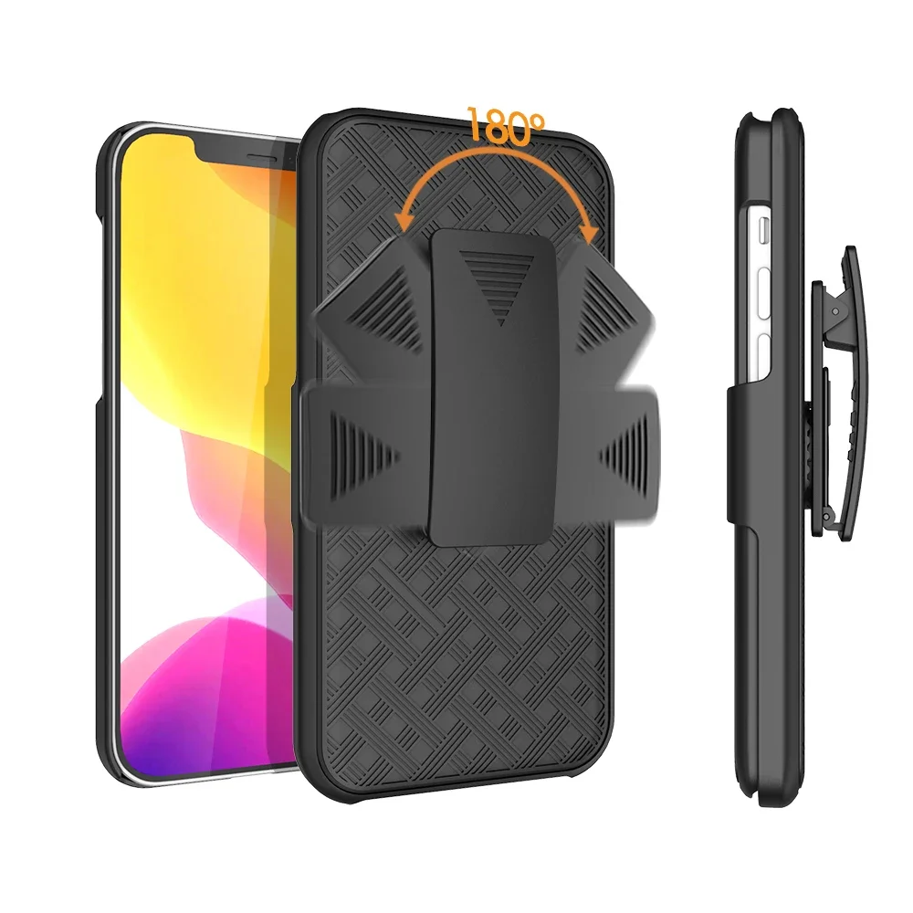 2 w 1 Shell Holster Combo Case Kickstand Waist Belt Clip Phone Cover dla iPhone 16 14 13 12 Pro Mini 11 Pro Max X XS 7 8 15 PLUS