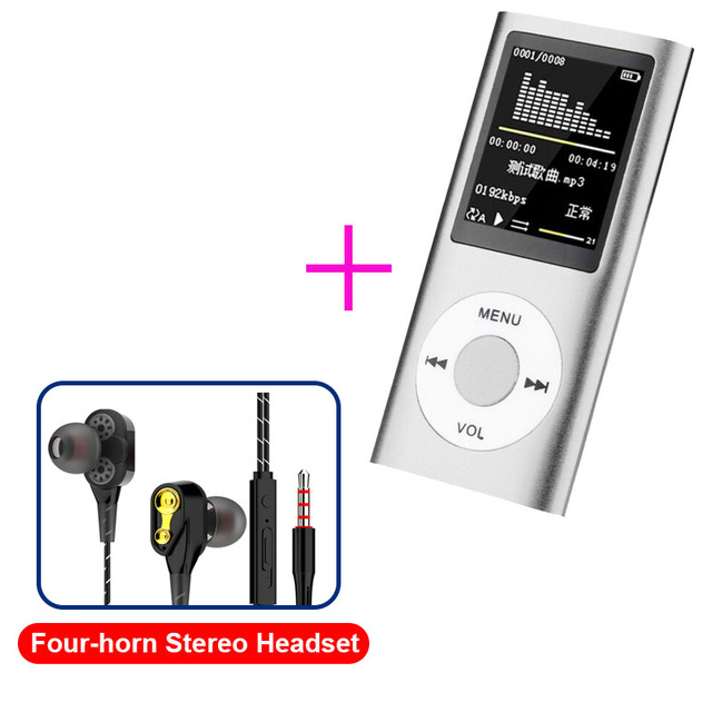 Lecteur MP4 MP3, Module Audio, baladeur Radio FM avec écouteurs pour lecteur de musique, affichage en plusieurs langues: red and headset