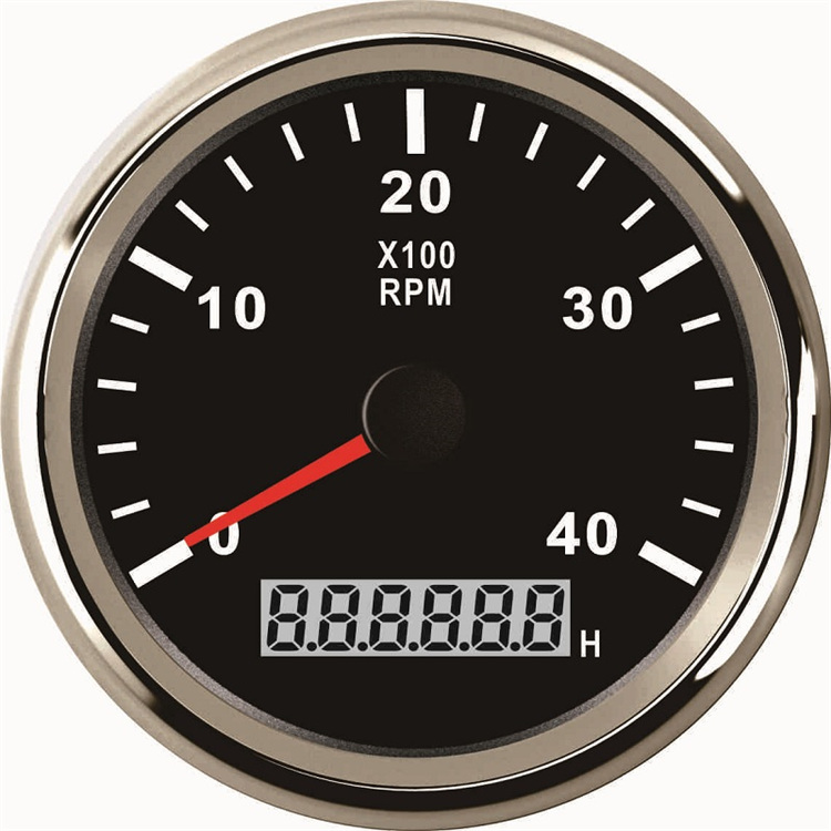 85mm Tachometer 4000RPM With Hourmeter Truck Car Boat Tacho RPM Meter Gauge REV Counter With Red Backlight: BS