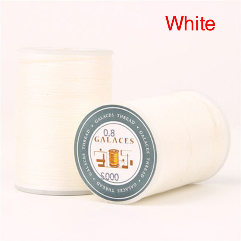 0.8mm 90m Waxed Thread Cord String Strap Sewing Leather Stitching Necklace Rope For Jewelry Making Bracelet Supplies: White