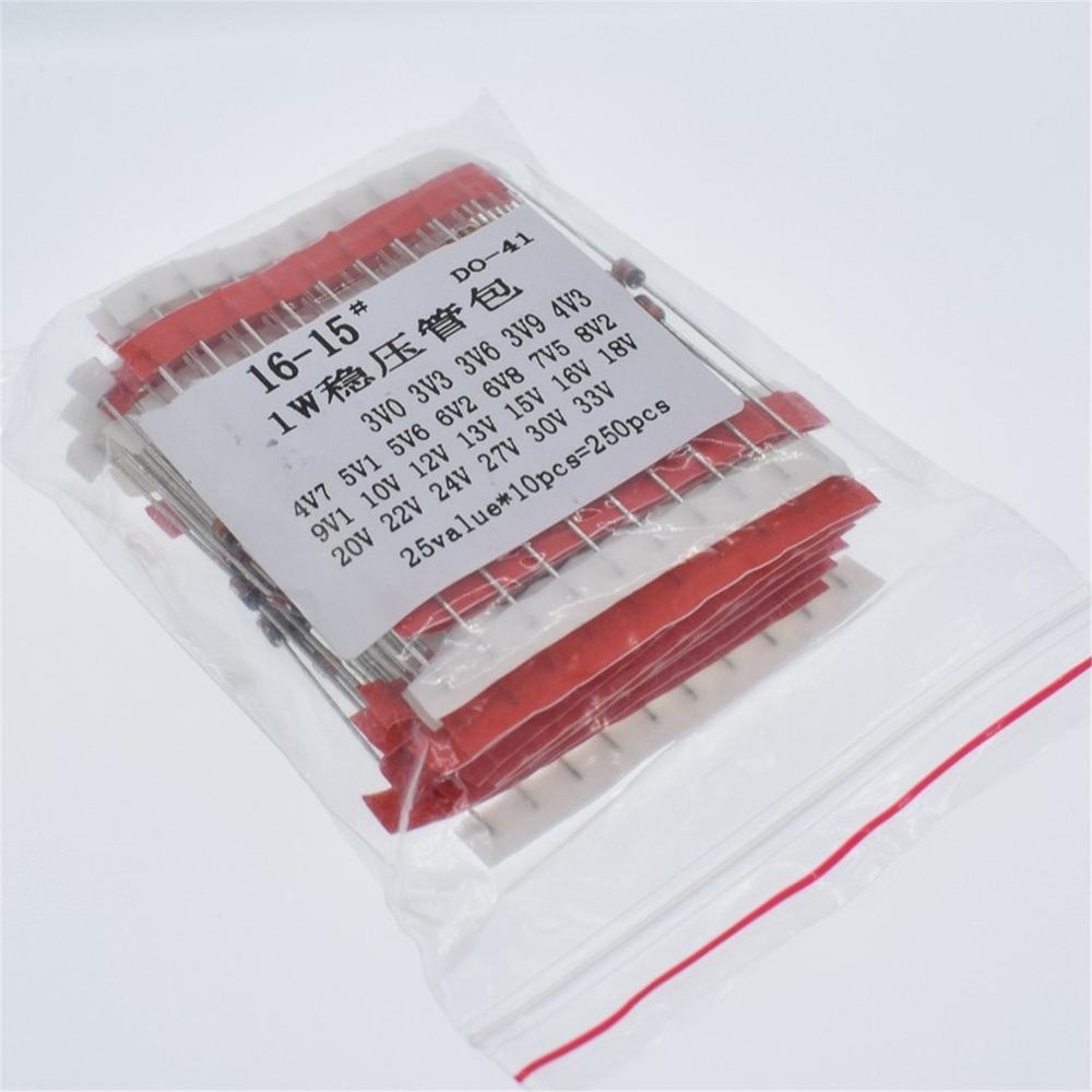 1 Set 1W 3V To 33V 250 Units 25 Values 1W Zener Assorted Diode Set Assorted 1W Zener Diode Package 20 Each