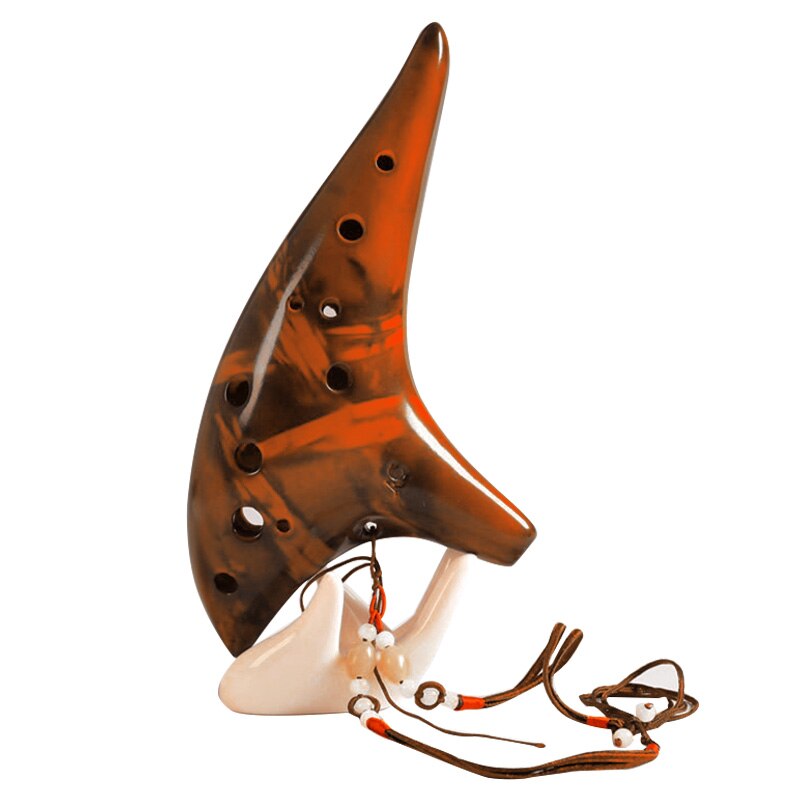 12 Holes Smoked Ocarina Submarine Style Musical Instrument Music Lover Beginner Instrument DO2: Yellow