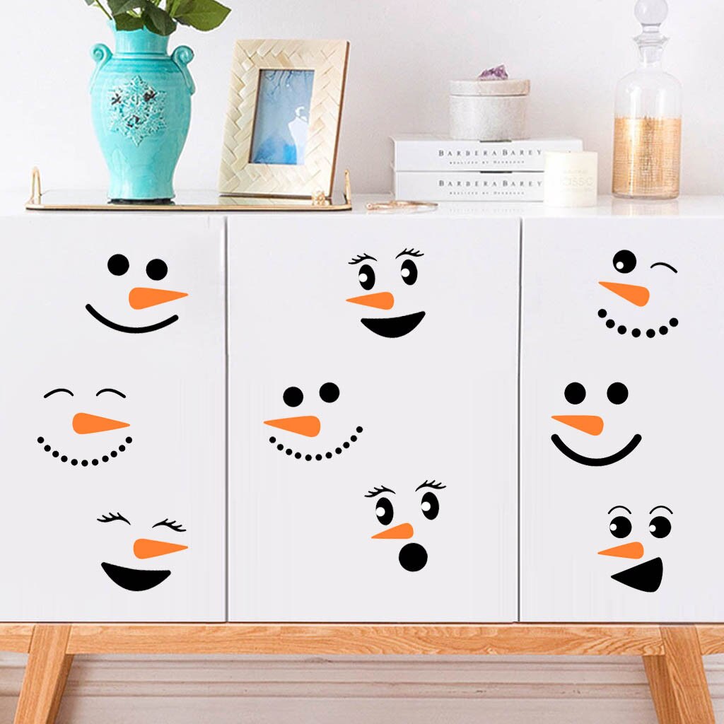 1Set cartoon pictures Electrostatic Sticker Glass Window Kids Room Home Decoration Christmas Wall Stickers Decal Wallpaper #W