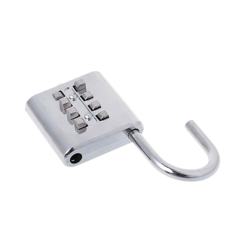 4 Digit Push Button Combination Number Luggage Travel Code Lock Padlock Silver