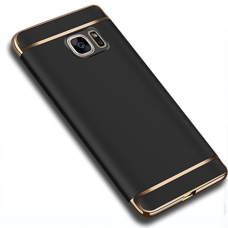 YueTuo Luxury Case For Samsung Galaxy S7 S 7 edge S7edge Original Gold black Ultra Slim Matte Hard Plastic Phone Cover Coque