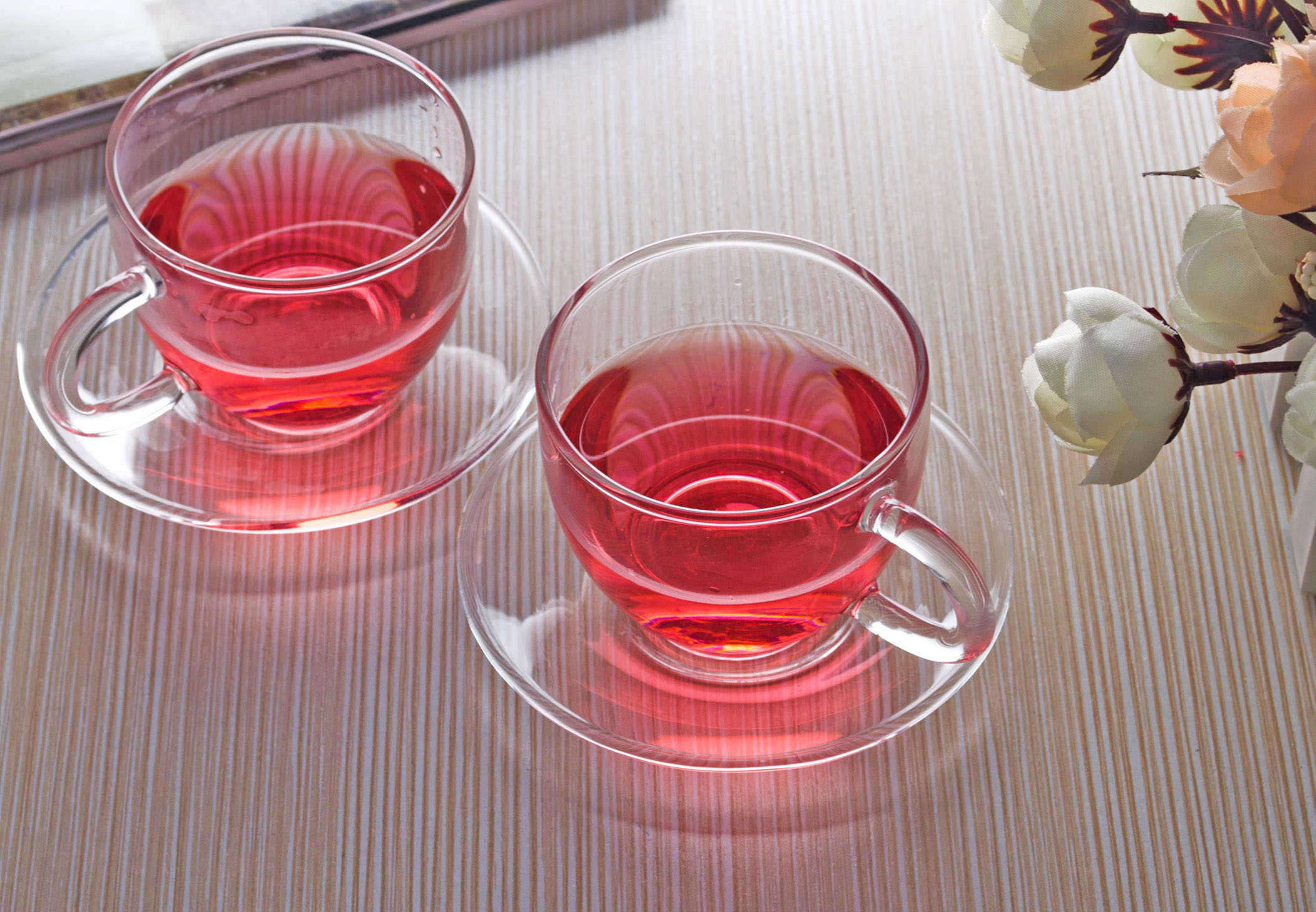 Cups &amp; Saucers Tea Set lots -1*100ml Heat Resistant Clear Glass Tea Cups Mugs +Saucer 9cm