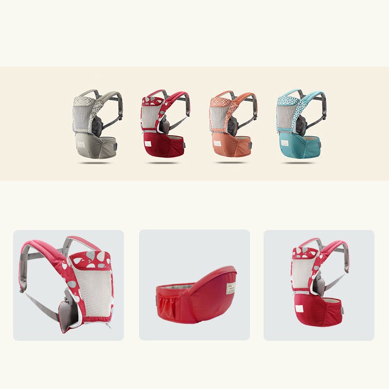Bolsa canguru para carregar bebês, bolsa multi-funcional de ombro, cintura, quatro estações