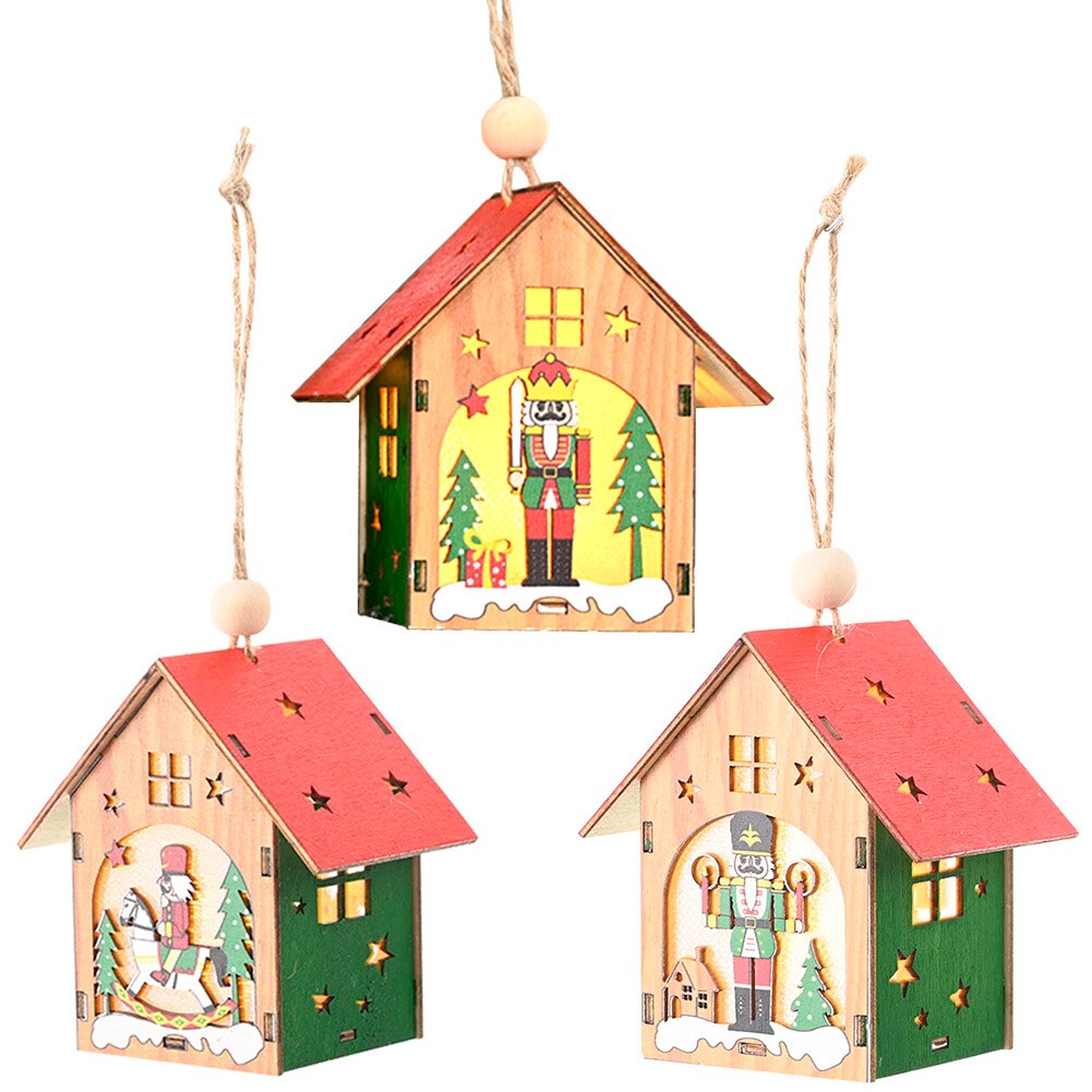 Houten Walnoot Soldaat Huis Boom Decoraties Opknoping Ornamenten Kinderen Speelgoed