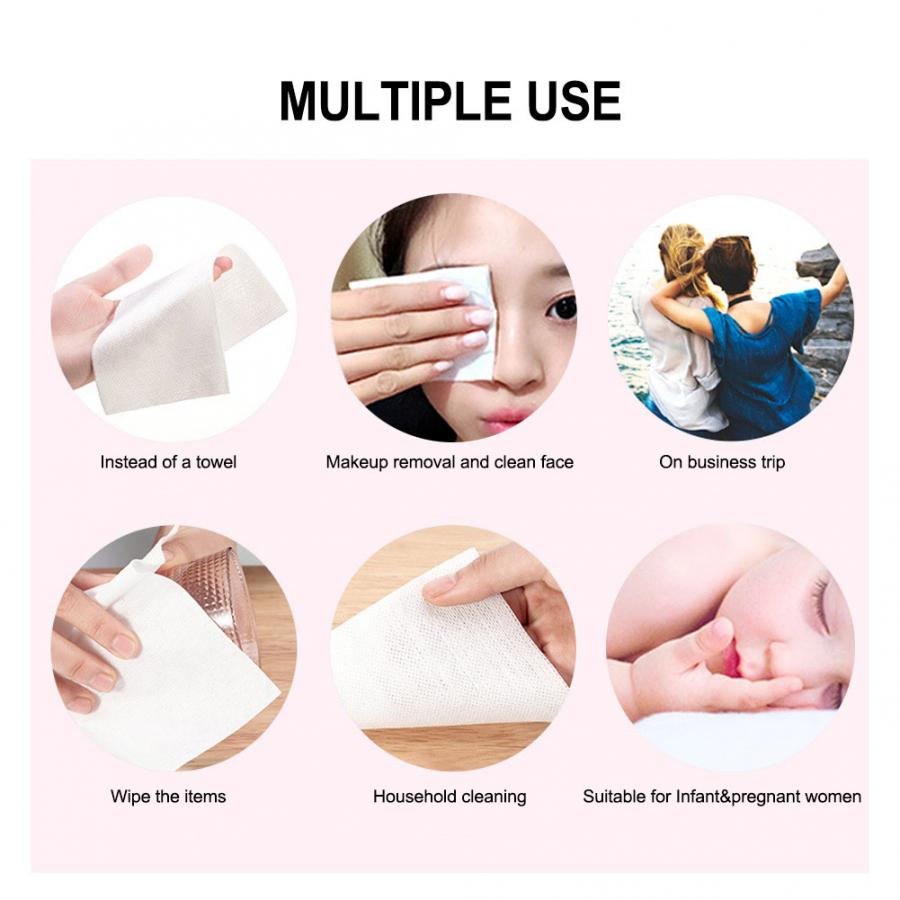 50 pièces coton jetable tissu compressé Mini serviette visage nettoyage tissu pour voyage coton tampons pour visage