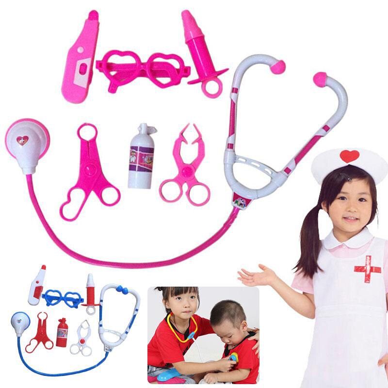 7Pcs Kids Play Doctor Game Early Educational Toys Children Simulation Hospital Pretend Doctors Kit Child Stethoscope Cosplay Toy