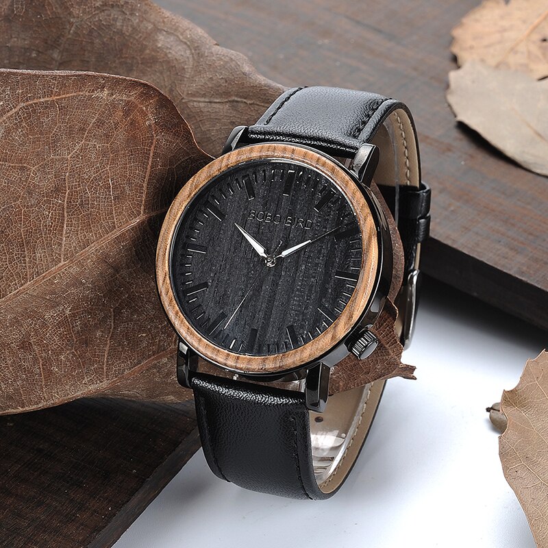 BOBO BIRD – montre à Quartz en bois pour homme, spécial, boîte en bois