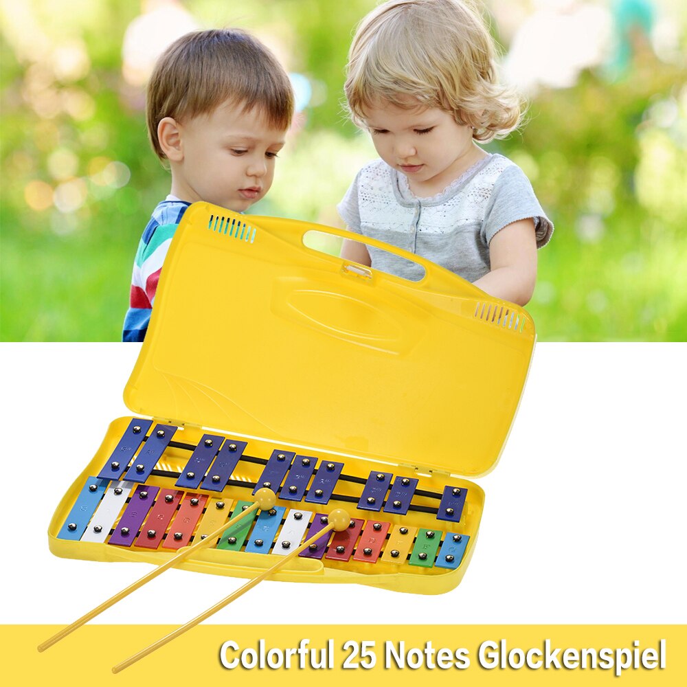 Xylofoon Speelgoed Onderwijs Kleurrijke Xylofoon Levert 25 Notes 1Pc Handheld Case Ritme Apparatuur Xylofoon Percussie