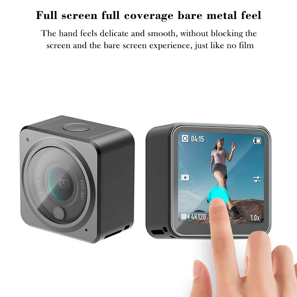Displayschutzfolie aus gehärtetem glas für dji osmo action 2 sportkamera, objektivschutzfolie aus gehärtetem glas, zubehörset